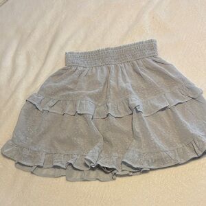 Chic Light Gray Ruffled Mini Skirt